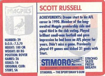 1991 Scanlens Stimorol #8 Scott Russell Back